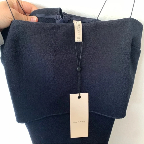 NWT Bec + Bridge Forever Young Skinny Strap A Line Midi Dress Black Navy Blue - Picture 4 of 7